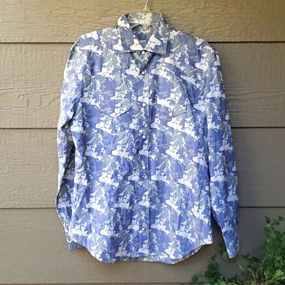ELEVENTY Camo Western Snap Sport Shirt NWOT - Picture 3 of 11